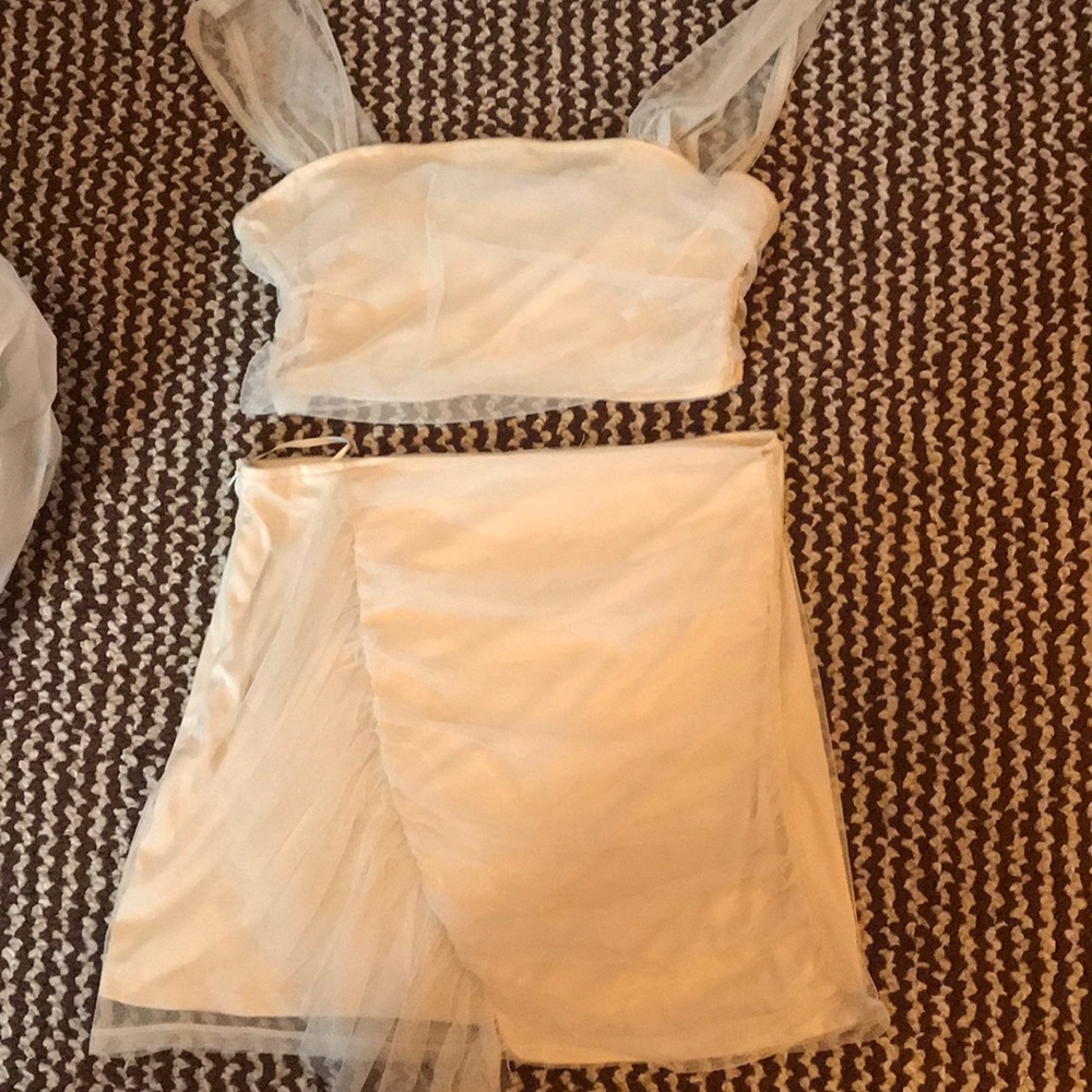 Cream colored nylon 2 piece